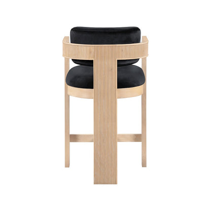 Sacha Black Velvet Stool