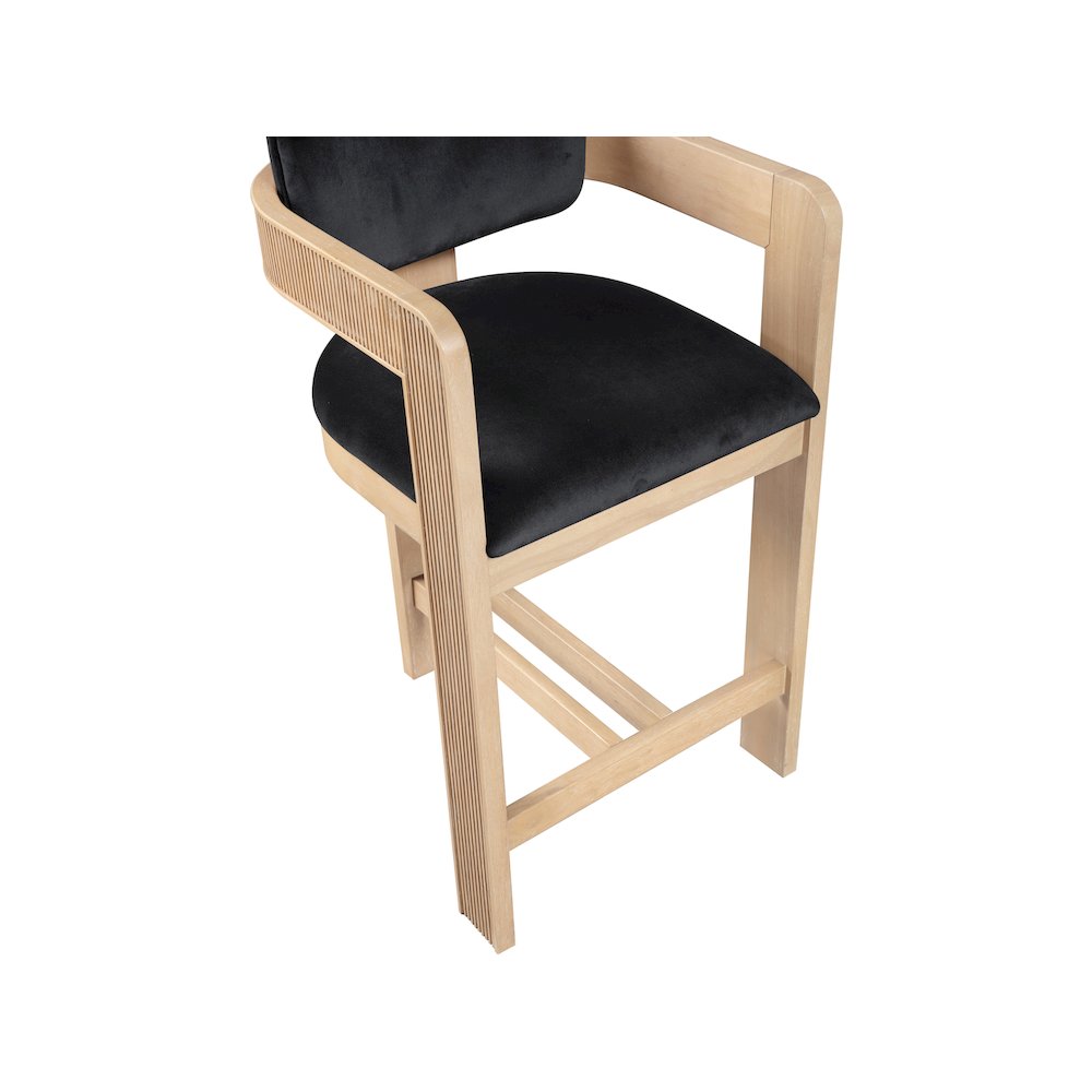 Sacha Black Velvet Stool