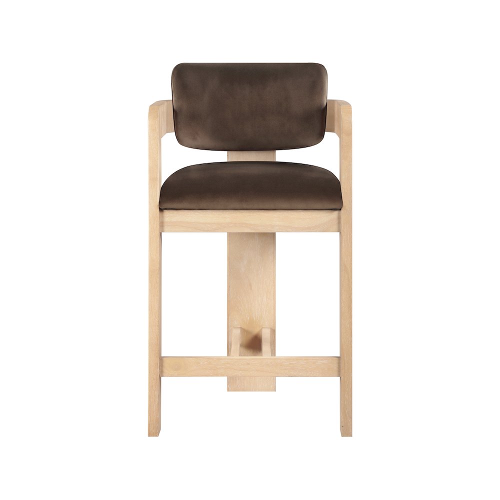 Sacha Brown Velvet Stool