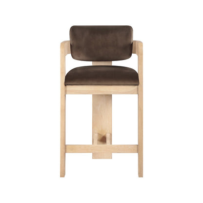 Sacha Brown Velvet Stool