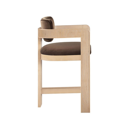 Sacha Brown Velvet Stool