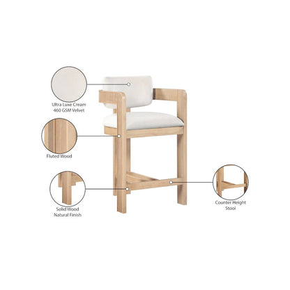 Sacha Cream Velvet Stool