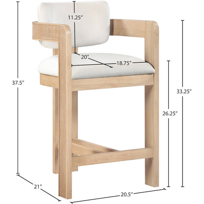 Sacha Cream Velvet Stool