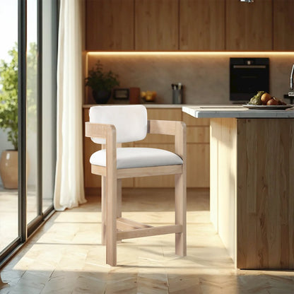 Sacha Cream Velvet Stool