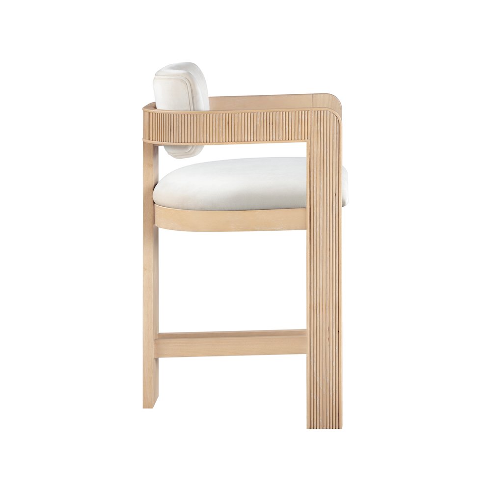 Sacha Cream Velvet Stool