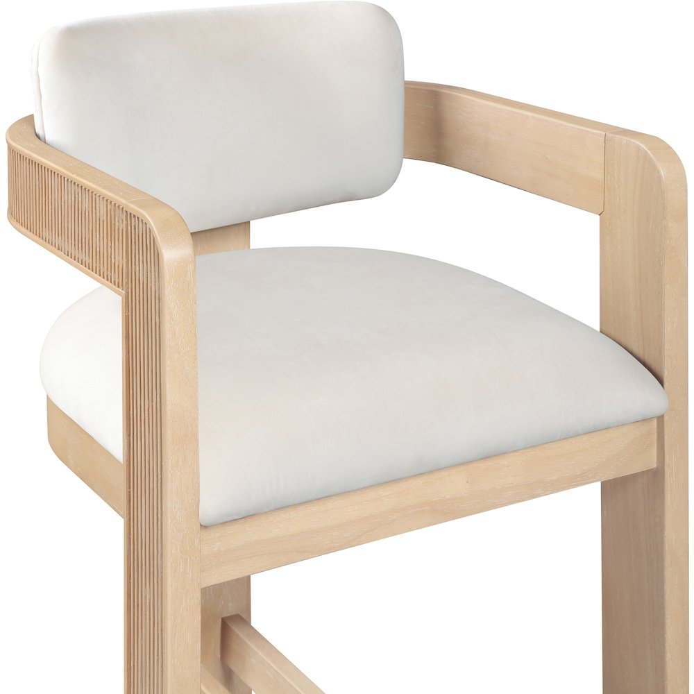 Sacha Cream Velvet Stool