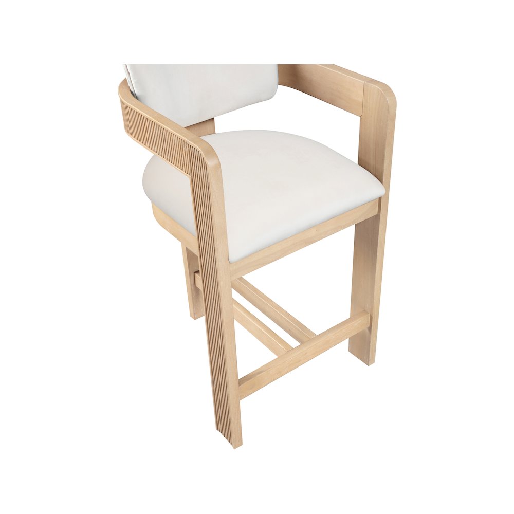 Sacha Cream Velvet Stool
