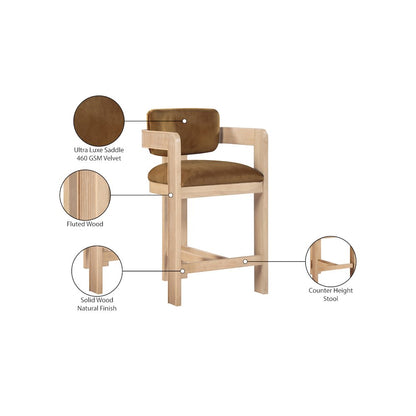 Sacha Saddle Velvet Stool