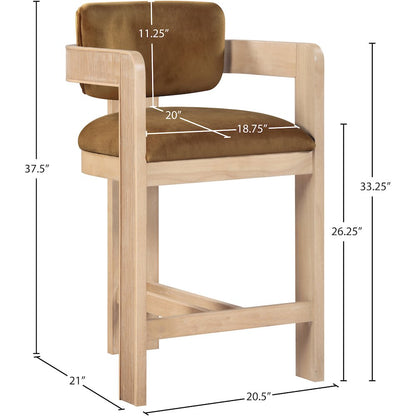 Sacha Saddle Velvet Stool