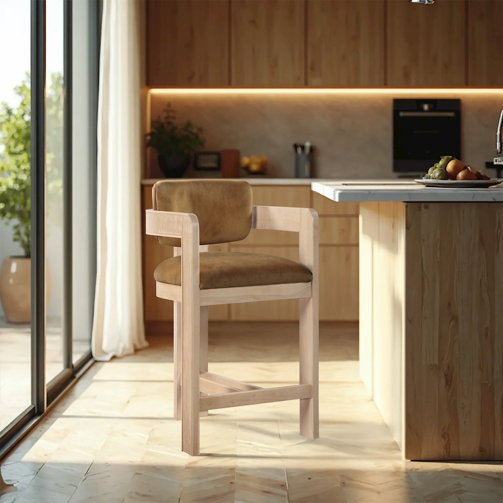 Sacha Saddle Velvet Stool
