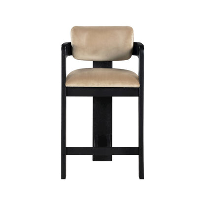 Sacha Beige Velvet Stool