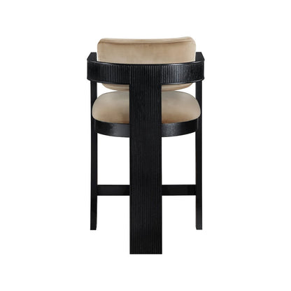 Sacha Beige Velvet Stool