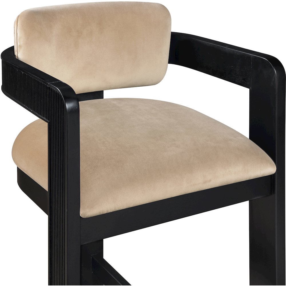Sacha Beige Velvet Stool