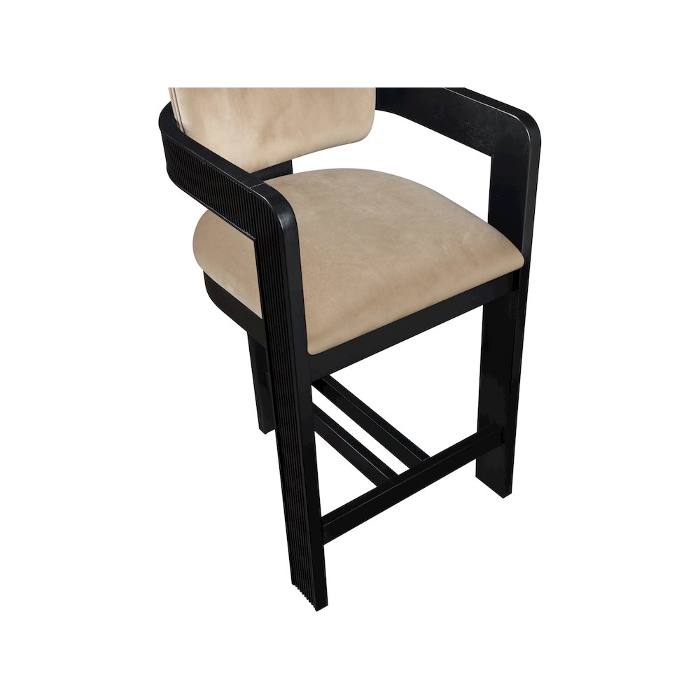 Sacha Beige Velvet Stool