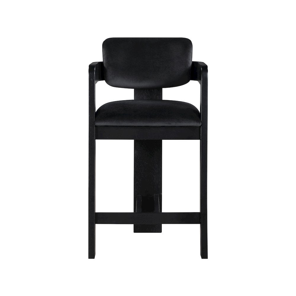 Sacha Black Velvet Stool