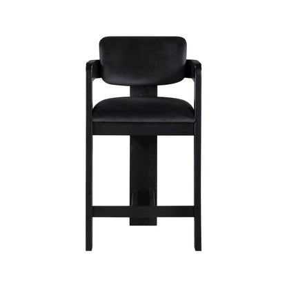 Sacha Black Velvet Stool