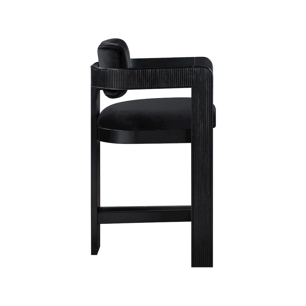 Sacha Black Velvet Stool