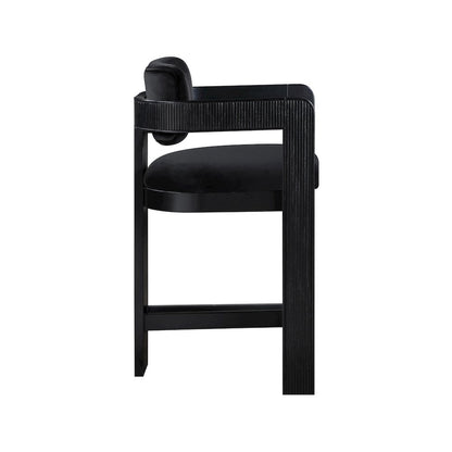 Sacha Black Velvet Stool