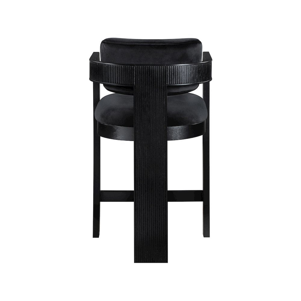 Sacha Black Velvet Stool