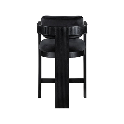 Sacha Black Velvet Stool