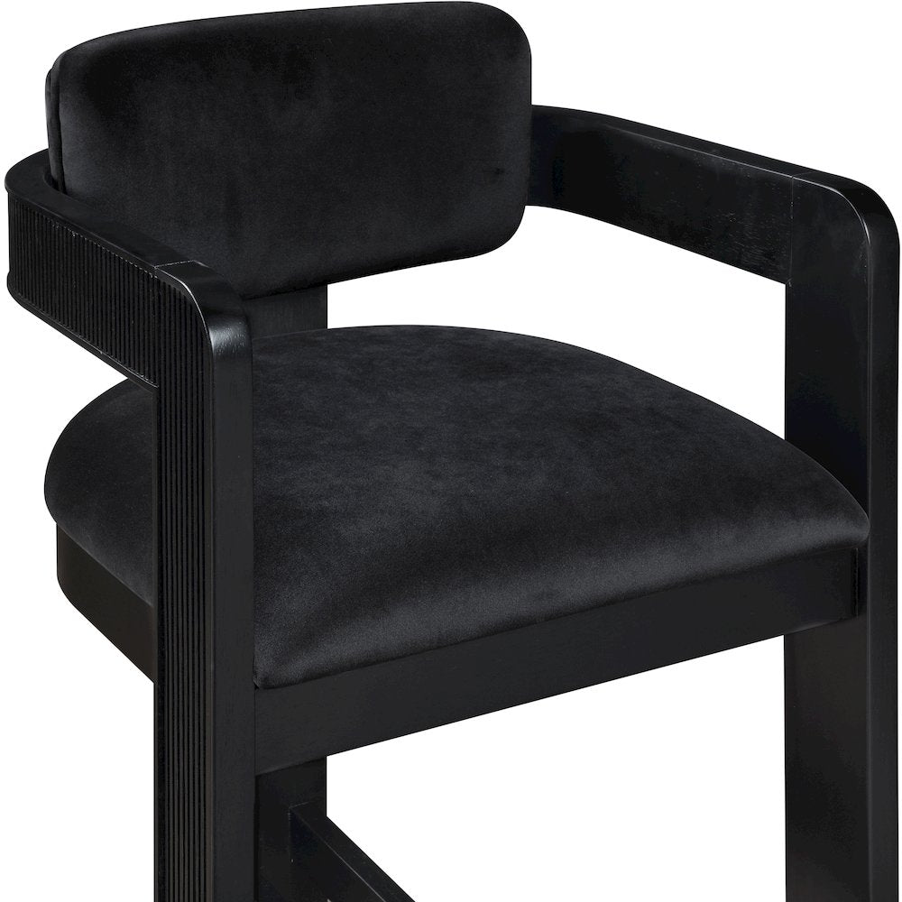 Sacha Black Velvet Stool