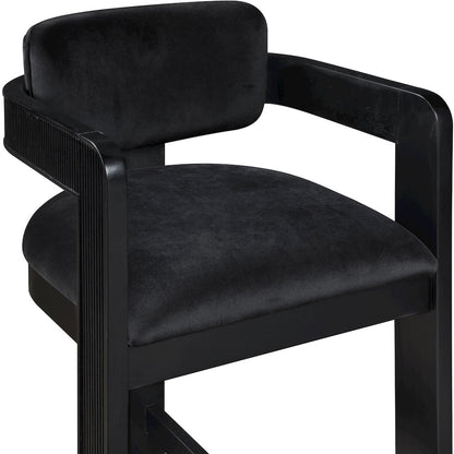 Sacha Black Velvet Stool