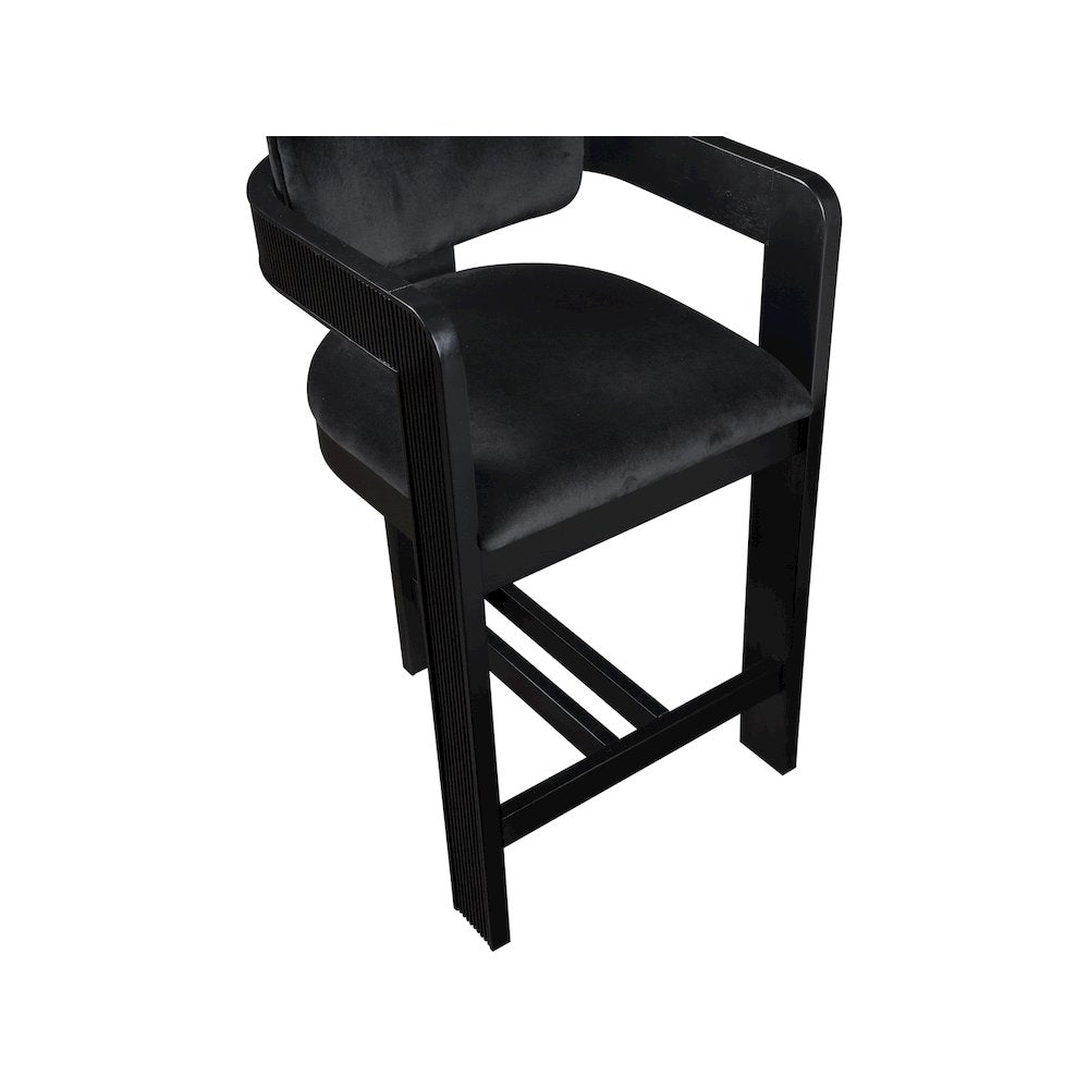 Sacha Black Velvet Stool