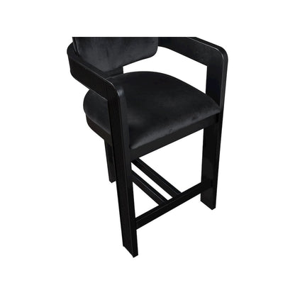 Sacha Black Velvet Stool