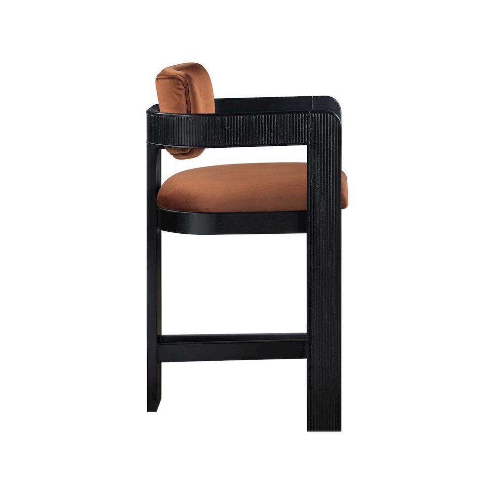 Sacha Cognac Velvet Stool