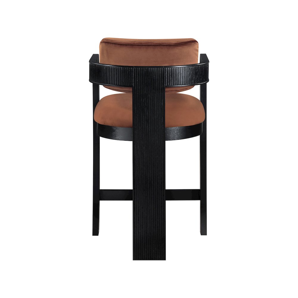 Sacha Cognac Velvet Stool