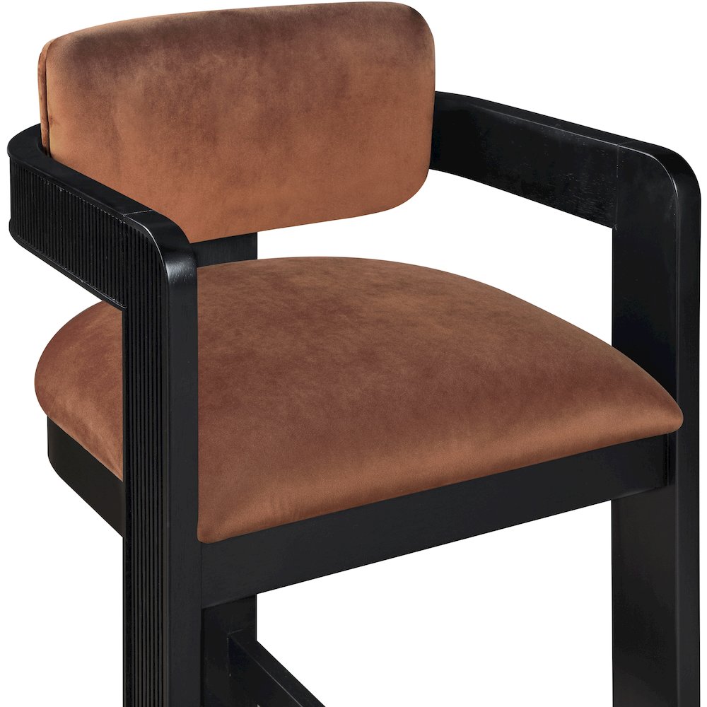Sacha Cognac Velvet Stool