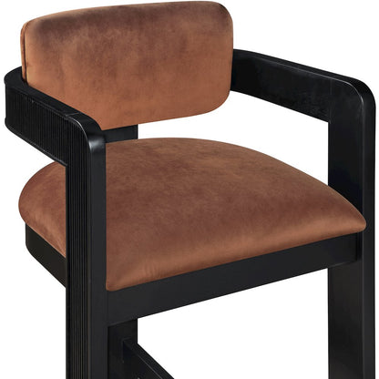 Sacha Cognac Velvet Stool