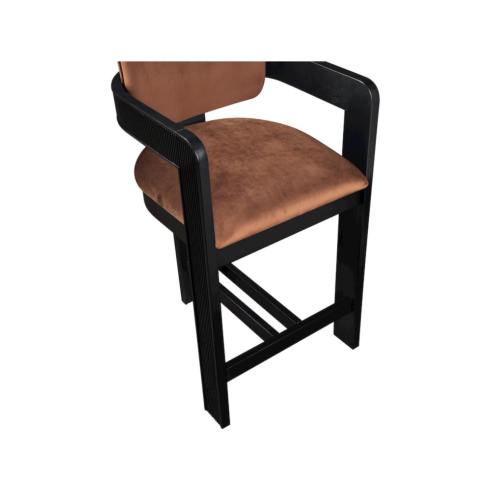 Sacha Cognac Velvet Stool