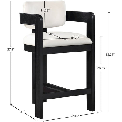 Sacha Cream Velvet Stool