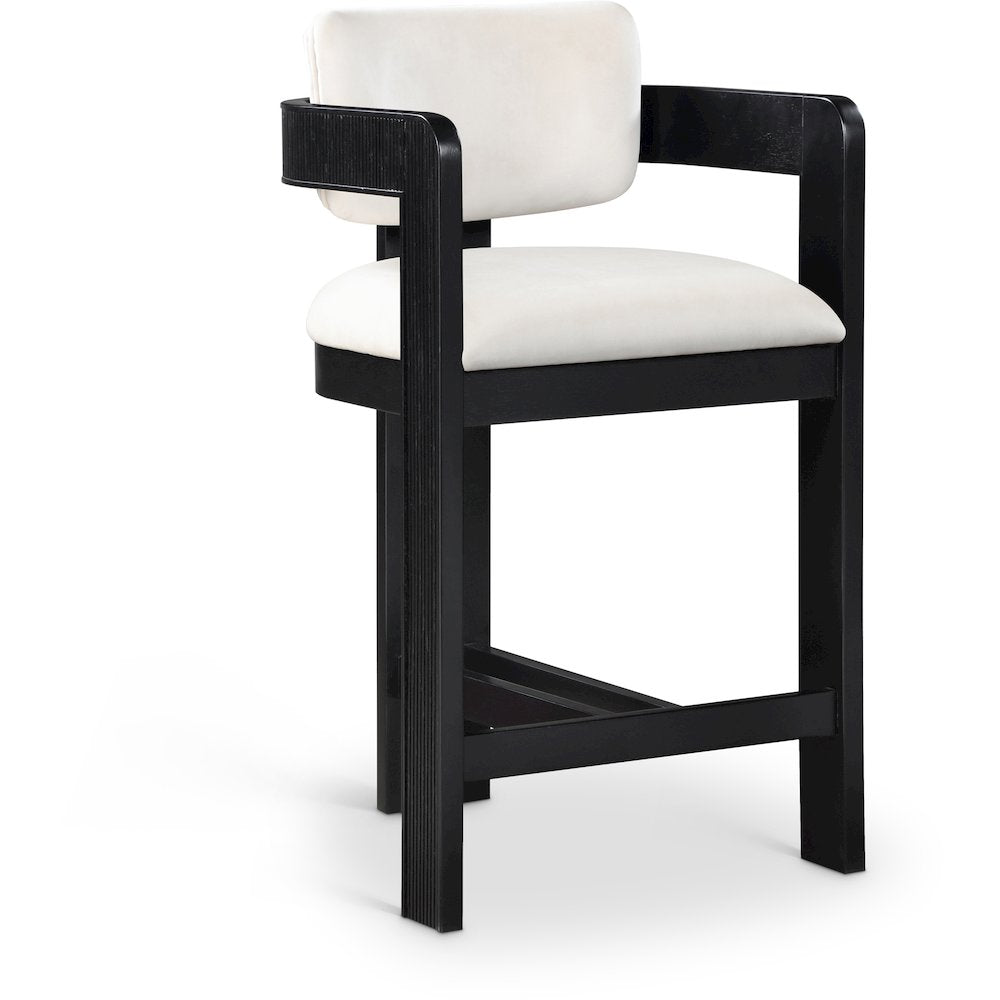 Sacha Cream Velvet Stool