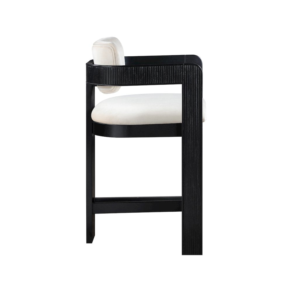 Sacha Cream Velvet Stool