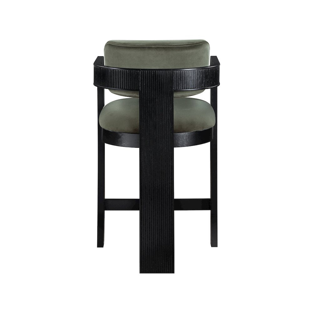 Sacha Green Velvet Stool