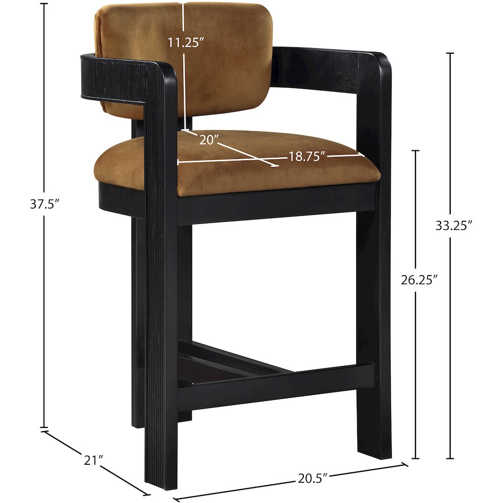 Sacha Saddle Velvet Stool