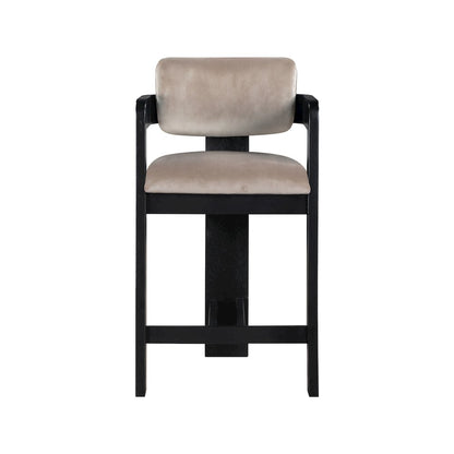 Sacha Taupe Velvet Stool