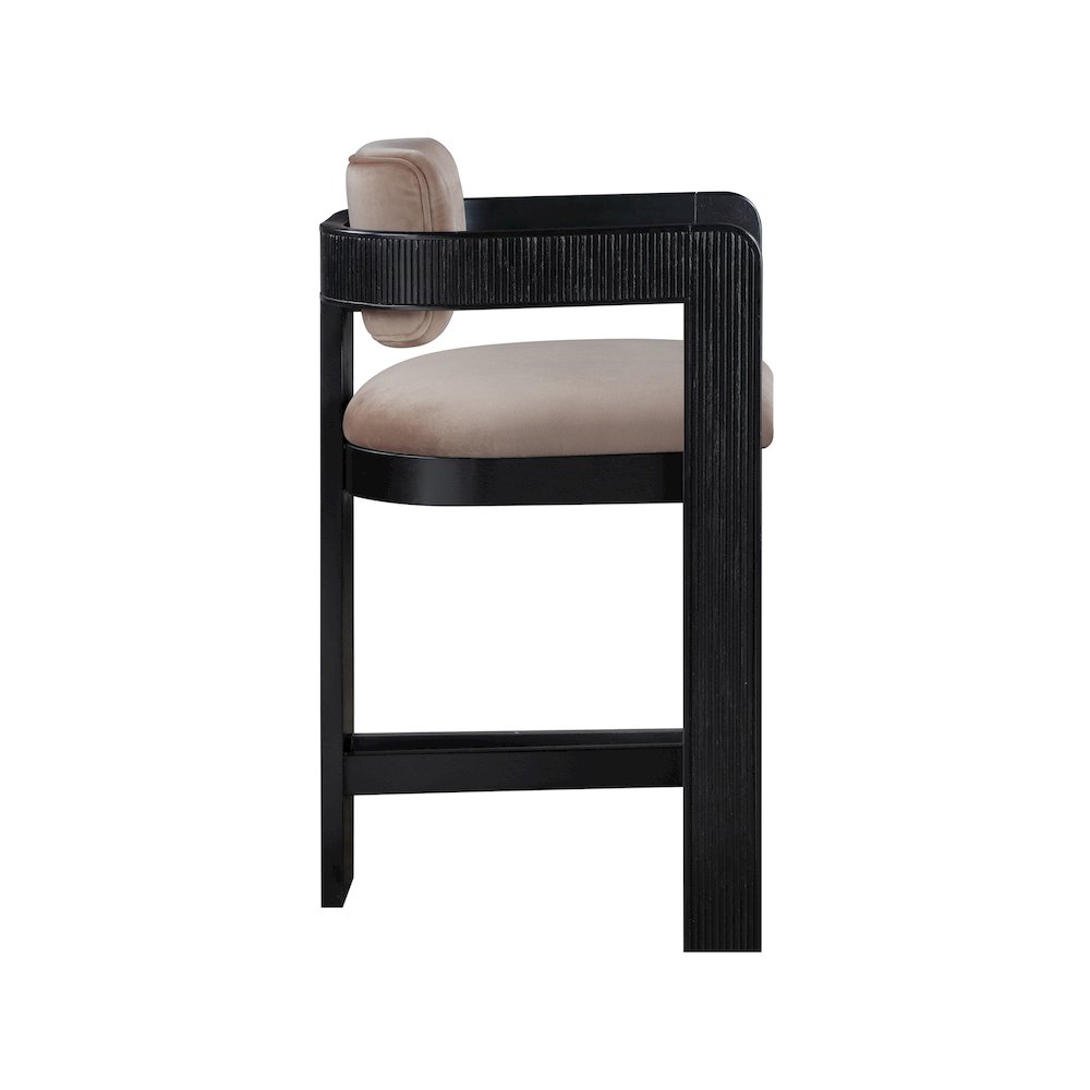 Sacha Taupe Velvet Stool