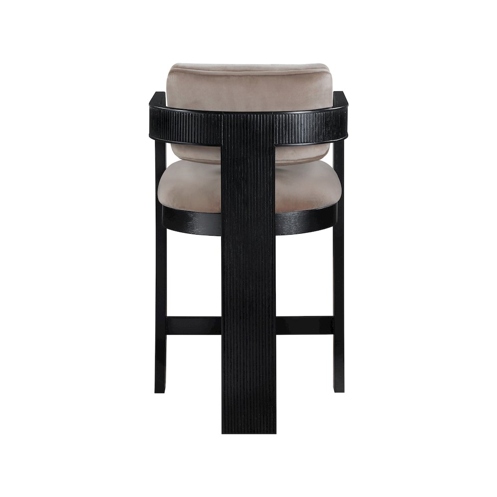 Sacha Taupe Velvet Stool