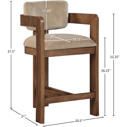 Sacha Beige Velvet Stool