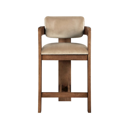 Sacha Beige Velvet Stool