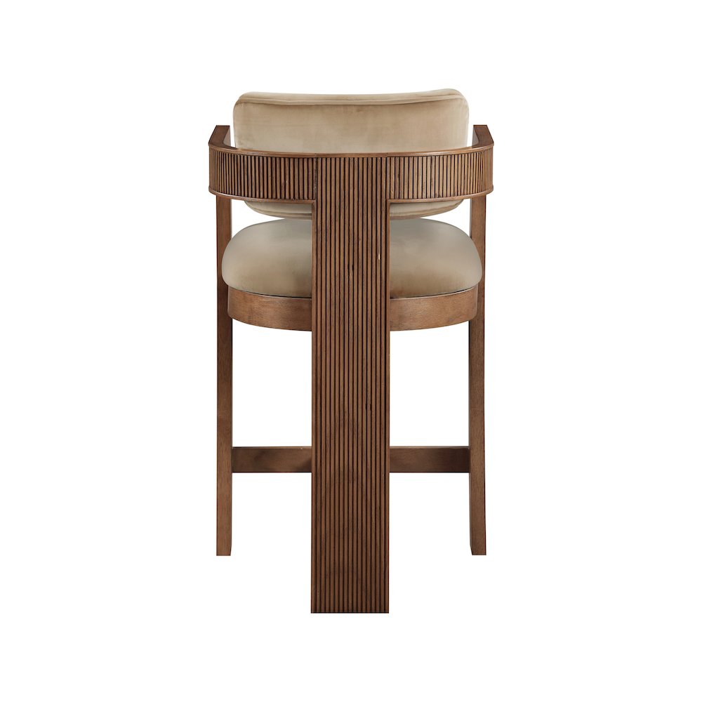 Sacha Beige Velvet Stool