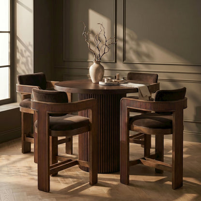 Sacha Brown Velvet Upholstered Counter Stool