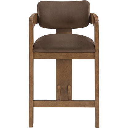 Sacha Brown Velvet Upholstered Counter Stool