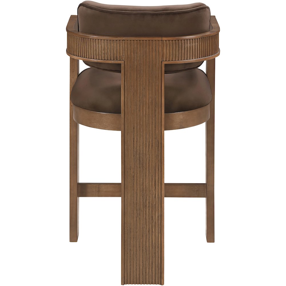 Sacha Brown Velvet Upholstered Counter Stool