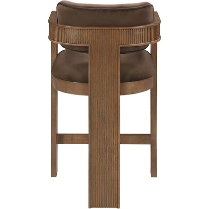 Sacha Brown Velvet Upholstered Counter Stool