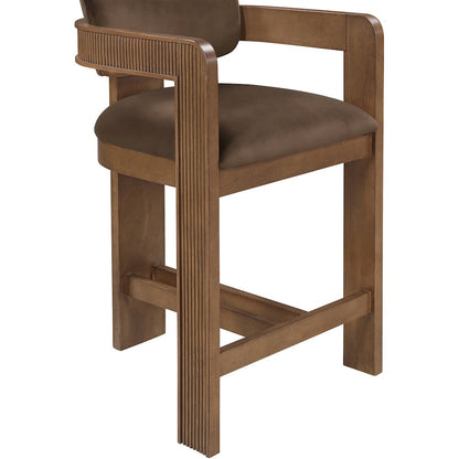 Sacha Brown Velvet Upholstered Counter Stool