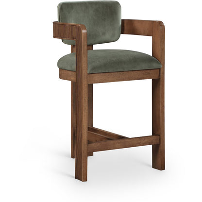 Sacha Green Velvet Stool